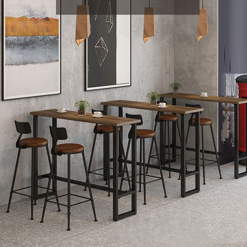 1/2/4 Pieces Modern Pub Table Set Rectangular Wood Counter Table with Stools