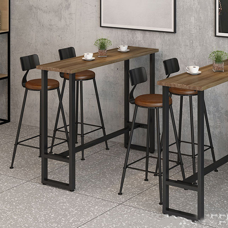 1/2/4 Pieces Modern Pub Table Set Rectangular Wood Counter Table with Stools