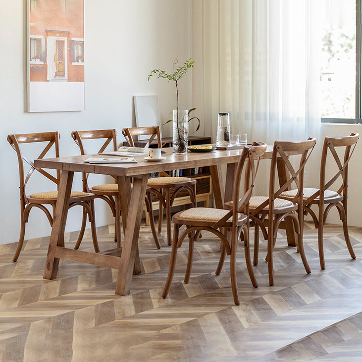 Modern Dining Set 1/2/5/7 Pieces Solid Wood Double Pedestal Dinette Set