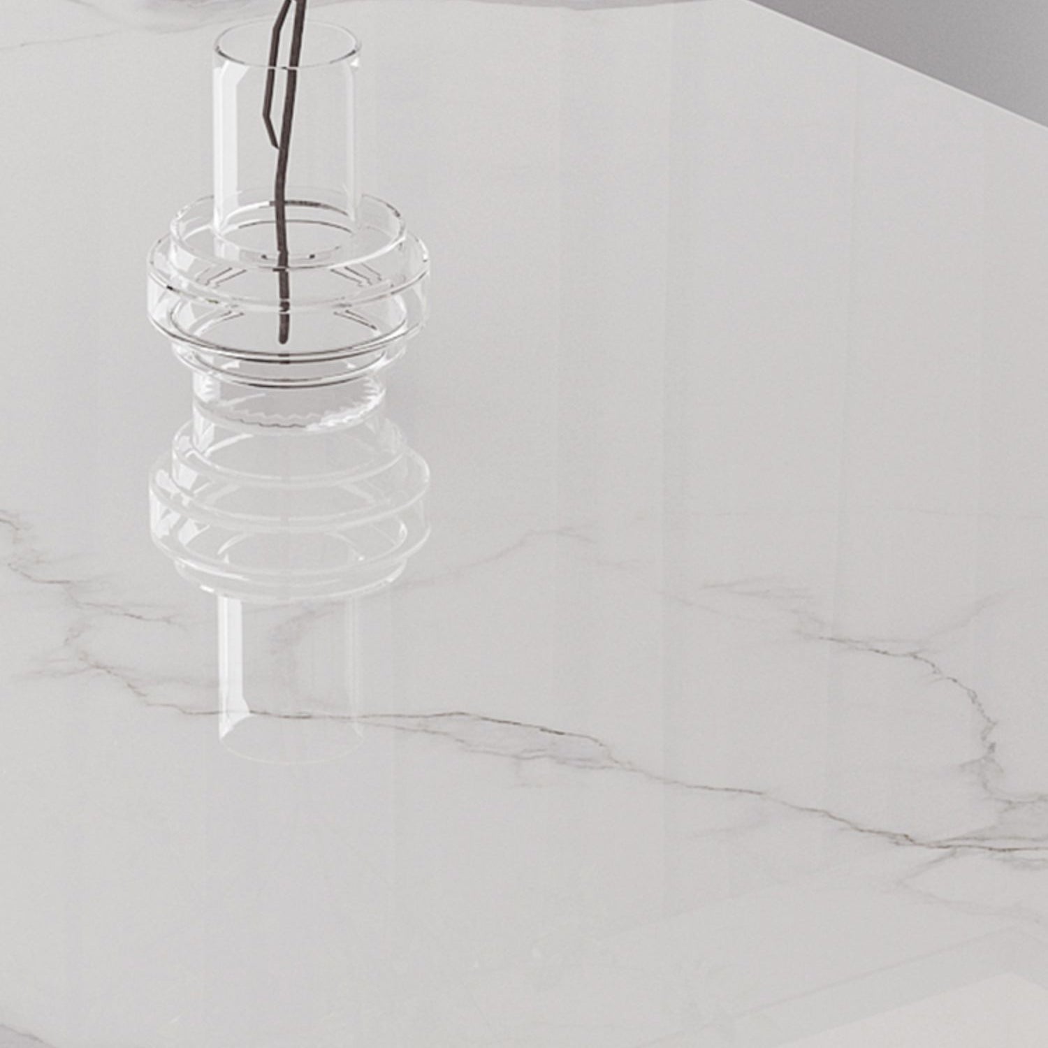 Designer Dining Set 1/2/4/5/7 Pieces Stone and Metal Dinette Set in White