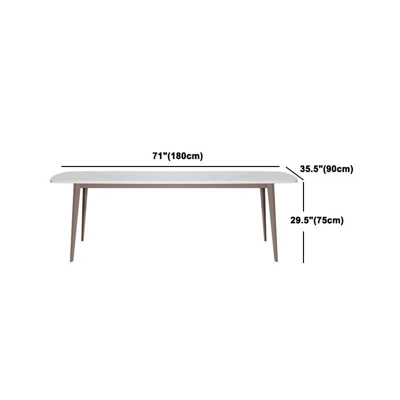 Designer Dining Set 1/2/4/5/7 Pieces Stone and Metal Dinette Set in White