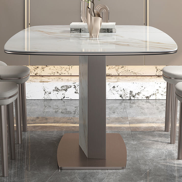 Nordic Sintered Stone Top Dining Set Rectangular 1/4/5/7 Pieces Dinette Table Set