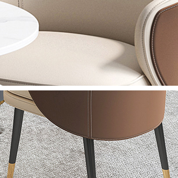 Round Pedestal Dining Set 1/4/5 Pieces Stone Top Modern Dinette Set in White