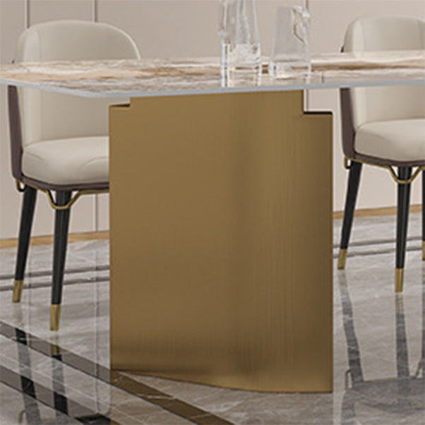 Luxurious Sintered Stone Top Dining Set Rectangle 1/4/5/6 Pieces Dining Room Table Set