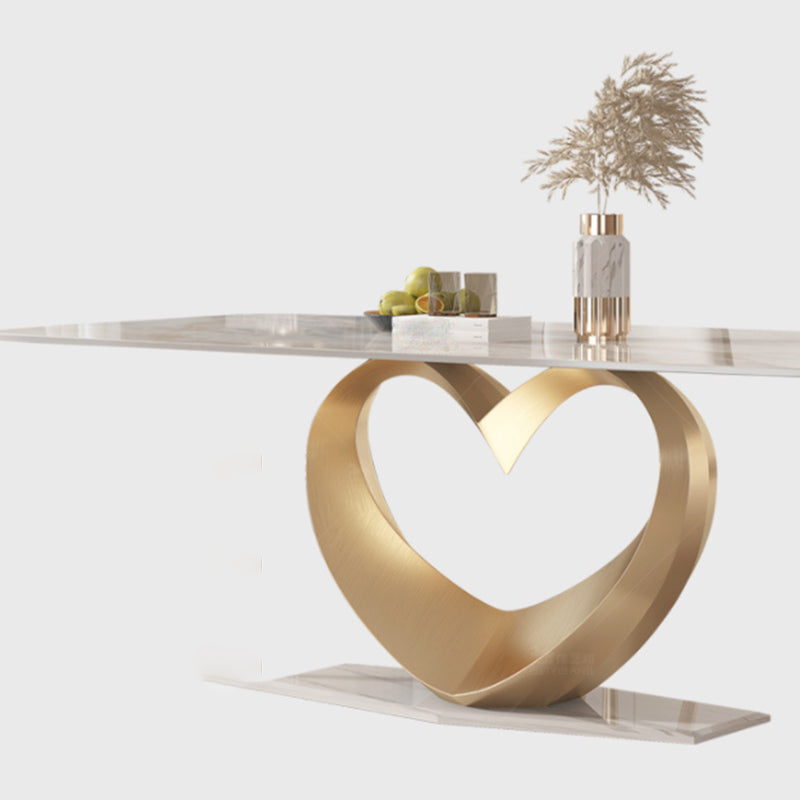 Nordic Glam Rectangle Sintered Stone Table Set 1/4/5/7/9 Pieces Dining Set