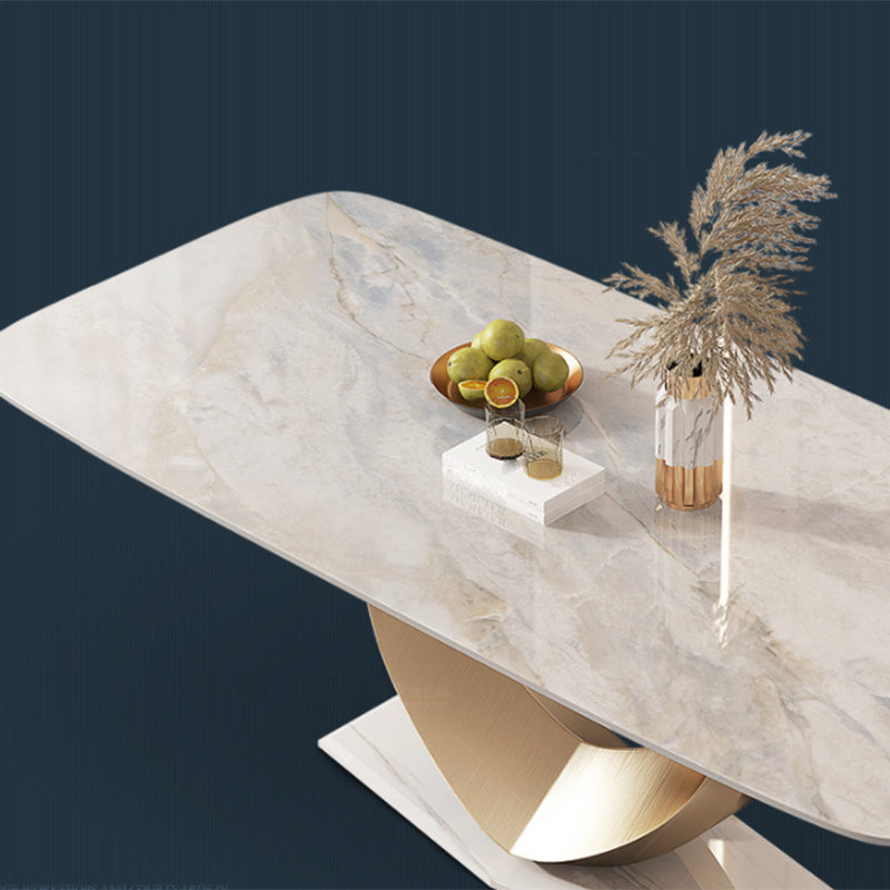 Nordic Glam Rectangle Sintered Stone Table Set 1/4/5/7/9 Pieces Dining Set
