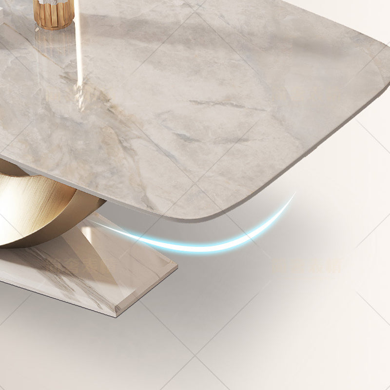 Nordic Glam Rectangle Sintered Stone Table Set 1/4/5/7/9 Pieces Dining Set