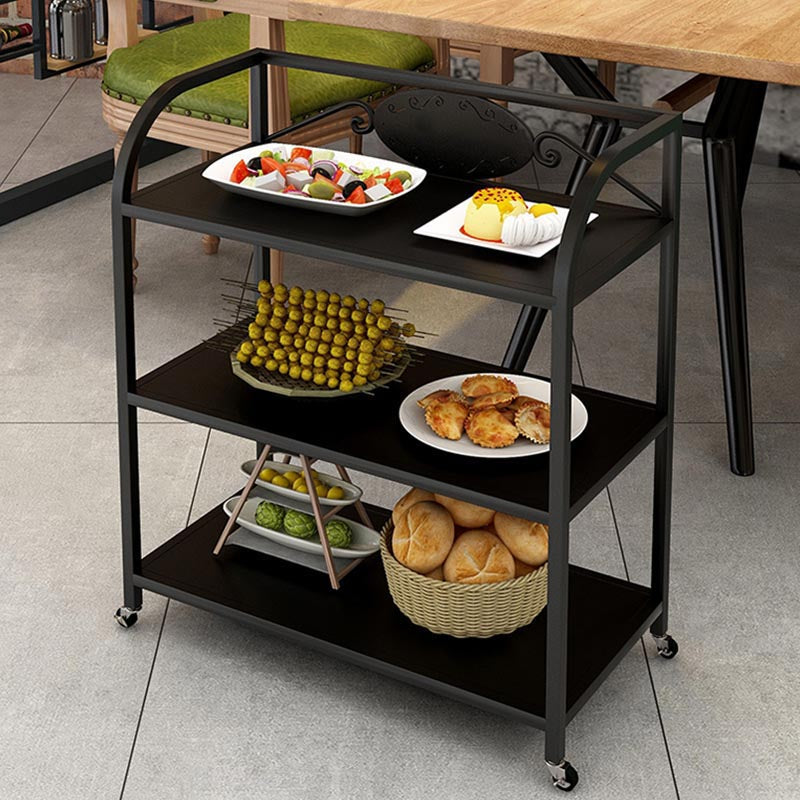 25.59"H Contemporary Metal Prep Table Rolling Prep Table for Dining Room