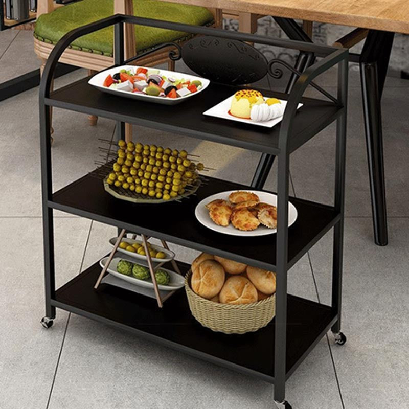 25.59"H Contemporary Metal Prep Table Rolling Prep Table for Dining Room