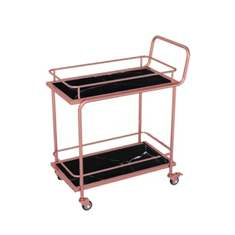 33.86" High Modern Style Rolling Prep Table Stone Prep Table for Dining Room