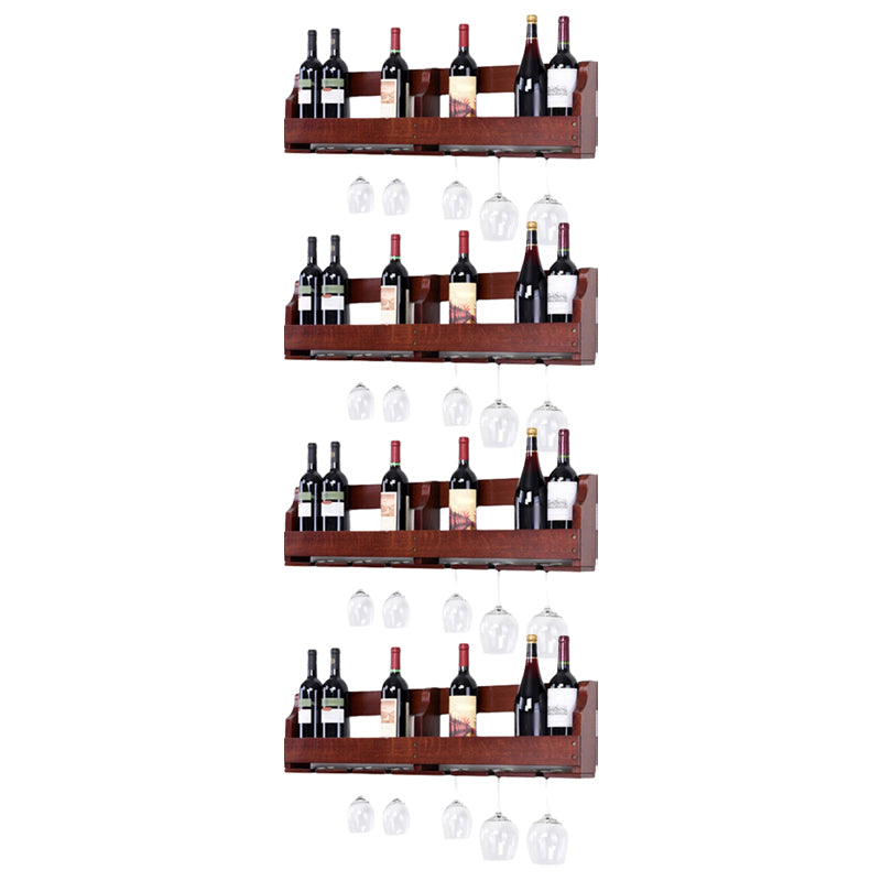 Wood Modern Wine Rack 4.8"Wx9.4"H 12-Bottle Wine Racks for Living Room