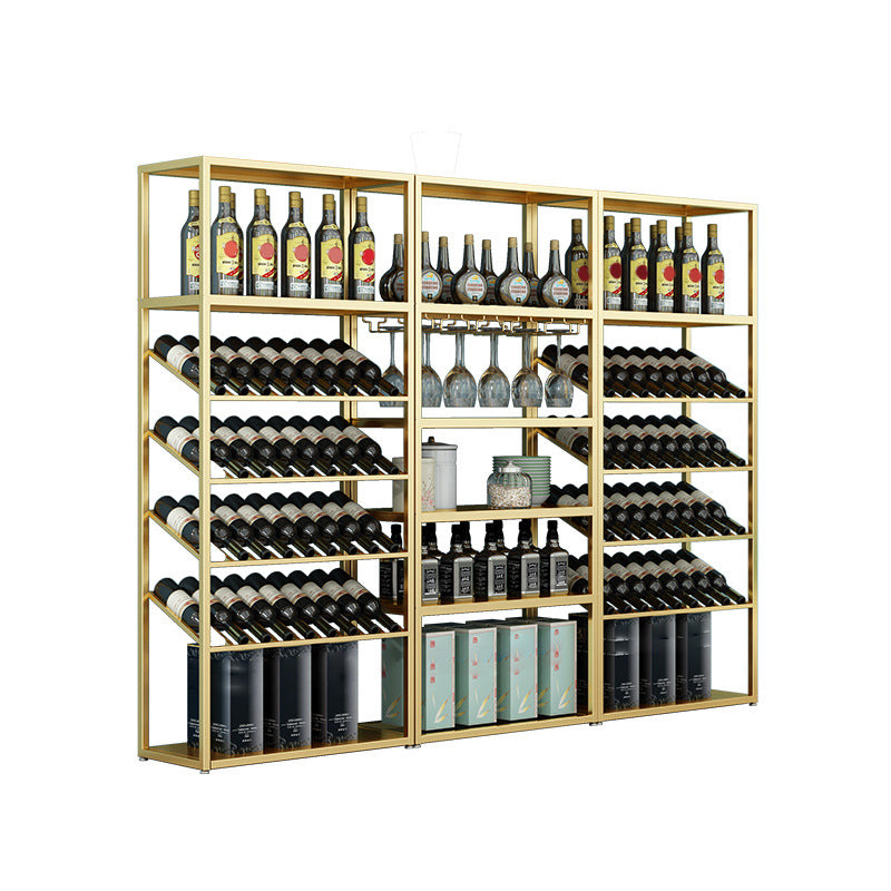 Industrial Iron Bottle Wine Rack Simple Floor Bottle Holder with Wine Storage