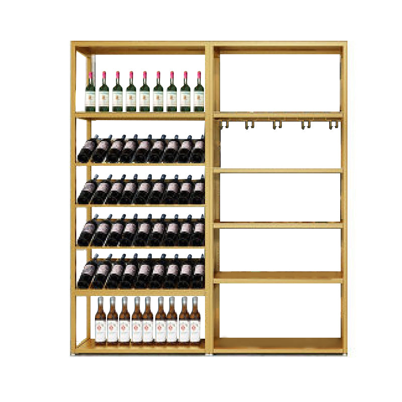 Industrial Iron Bottle Wine Rack Simple Floor Bottle Holder with Wine Storage