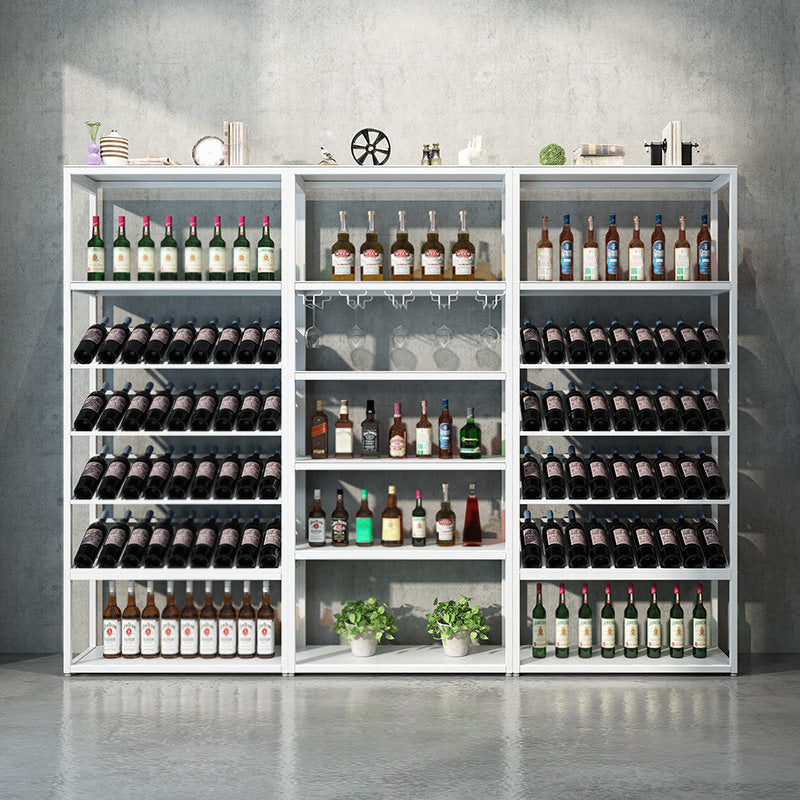 Industrial Iron Bottle Wine Rack Simple Floor Bottle Holder with Wine Storage