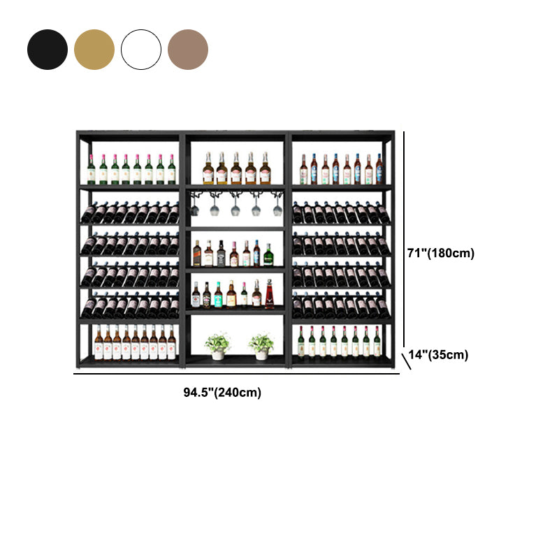 Industrial Iron Bottle Wine Rack Simple Floor Bottle Holder with Wine Storage