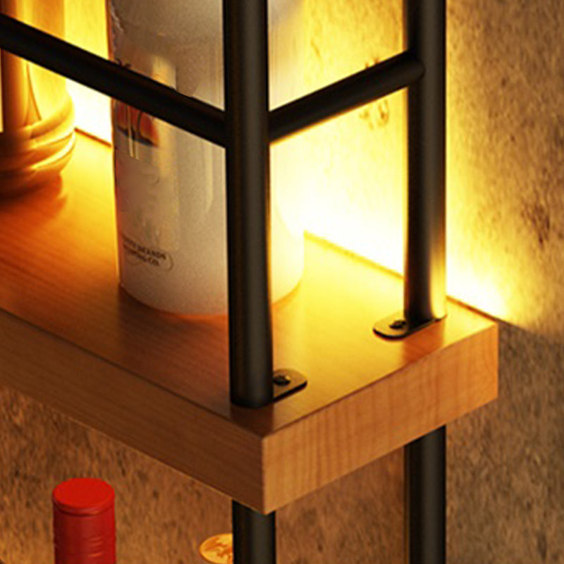 Modern Floor Wine Holder Rack Metal Wine Holder Rack with Shelf