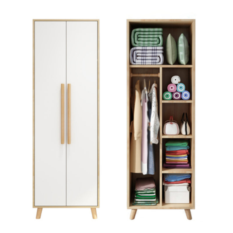 Modern Matte Finish Wardrobe for Home Wood Storage Cabinet with Hinged Door