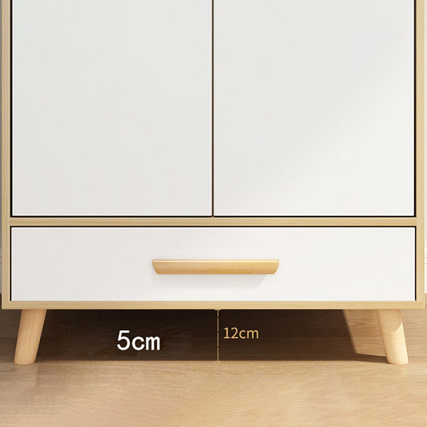 Modern Matte Finish Wardrobe for Home Wood Storage Cabinet with Hinged Door