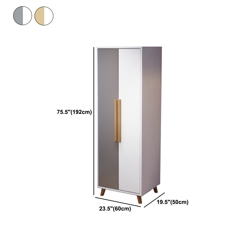 Modern Matte Finish Wardrobe for Home Wood Storage Cabinet with Hinged Door