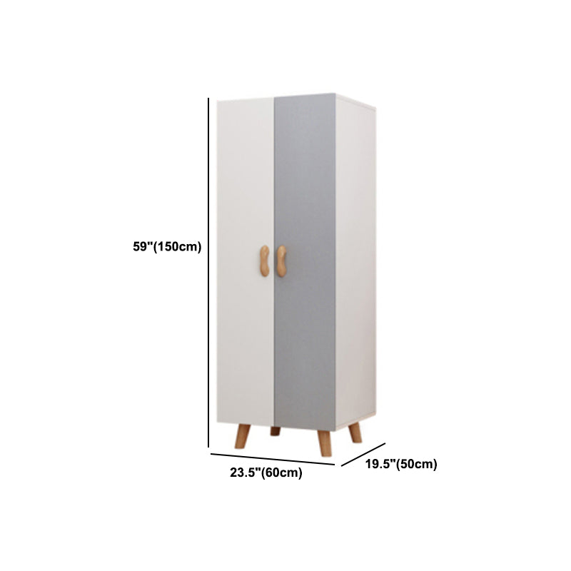 Modern Matte Finish Wardrobe for Home Wood Storage Cabinet with Hinged Door