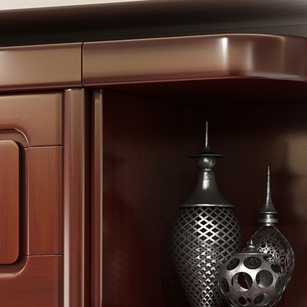 Traditional Wardrobe Cabinet Rubberwood Brown Wardrobe Armoire