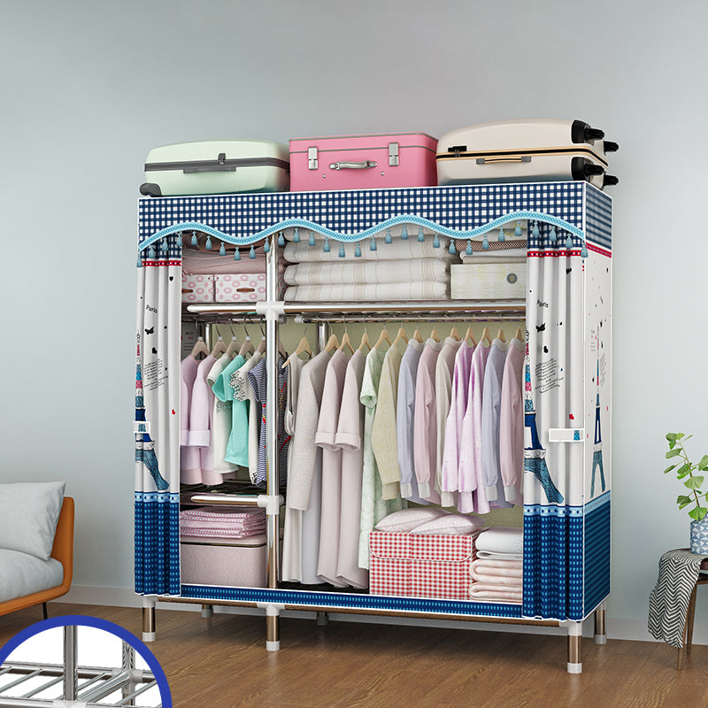 Modern Style Metal Wardrobe Cloth Rod Included Wardrobe Closet for Bedroom