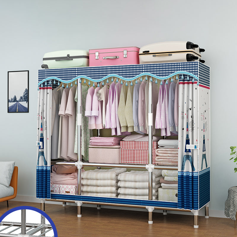 Modern Style Metal Wardrobe Cloth Rod Included Wardrobe Closet for Bedroom