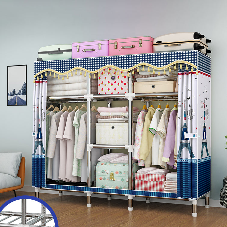 Modern Style Metal Wardrobe Cloth Rod Included Wardrobe Closet for Bedroom