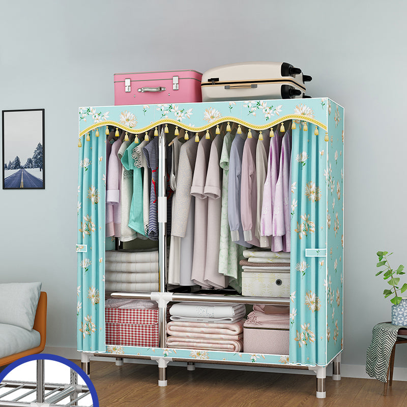 Modern Style Metal Wardrobe Cloth Rod Included Wardrobe Closet for Bedroom
