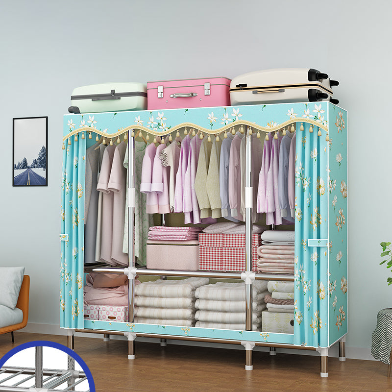 Modern Style Metal Wardrobe Cloth Rod Included Wardrobe Closet for Bedroom