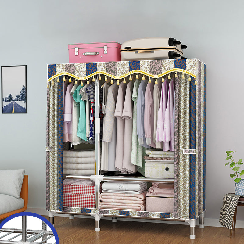 Modern Style Metal Wardrobe Cloth Rod Included Wardrobe Closet for Bedroom