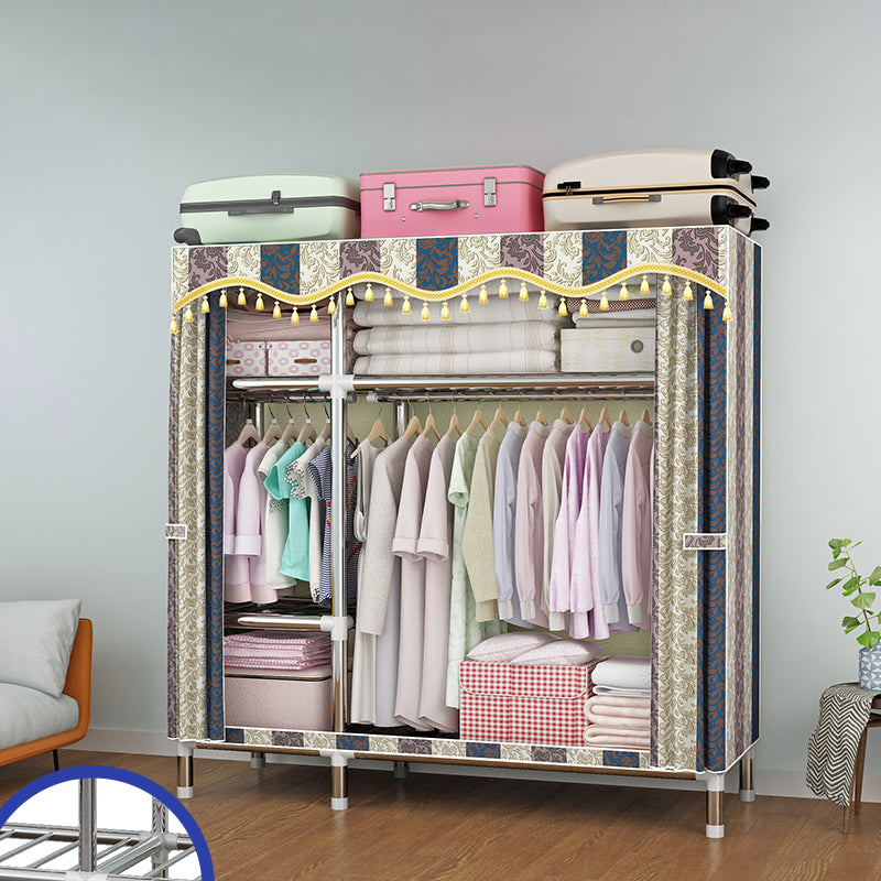 Modern Style Metal Wardrobe Cloth Rod Included Wardrobe Closet for Bedroom