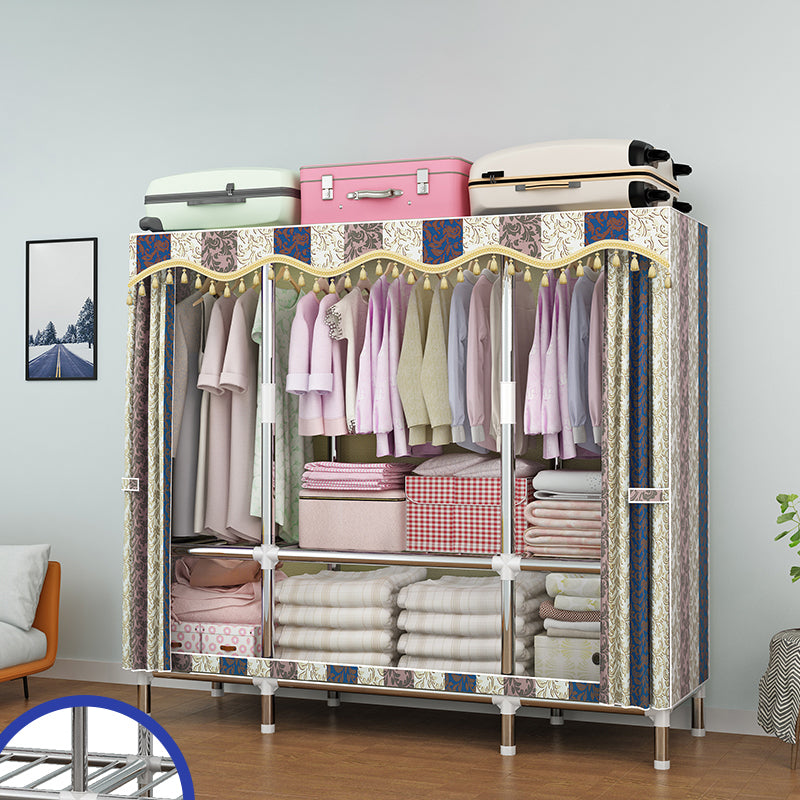 Modern Style Metal Wardrobe Cloth Rod Included Wardrobe Closet for Bedroom