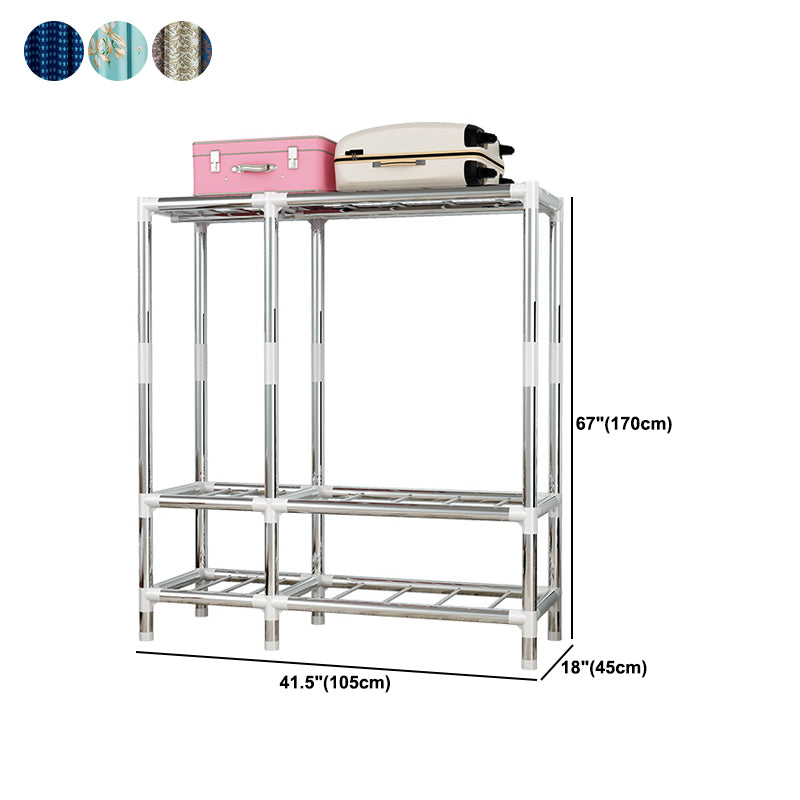 Modern Style Metal Wardrobe Cloth Rod Included Wardrobe Closet for Bedroom