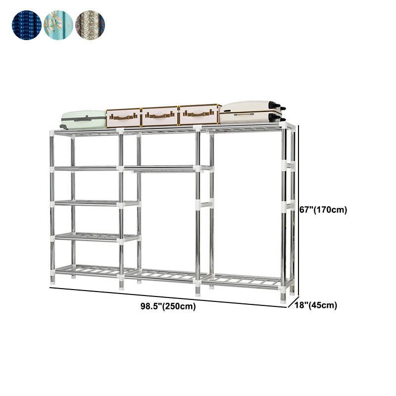 Modern Style Metal Wardrobe Cloth Rod Included Wardrobe Closet for Bedroom