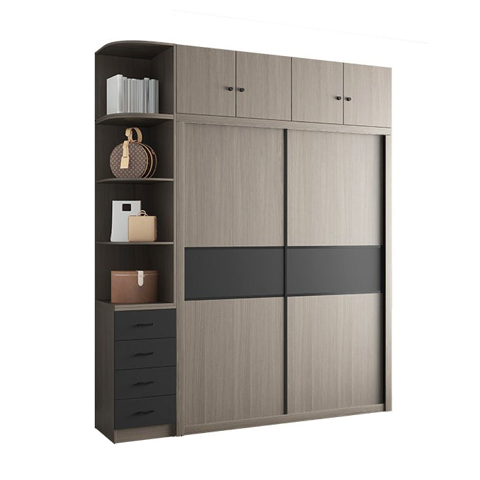 Engineered Wood Wardrobe Armoire With Shelves Modern Wardrobe Closet