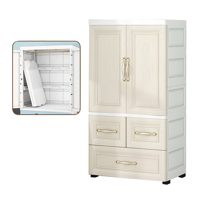 Modern Style Plastic Wardrobe Cloth Rod Included Wardrobe Closet