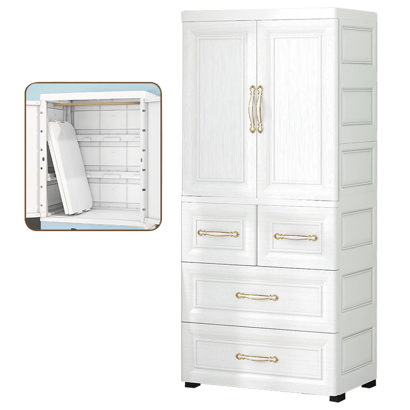 Modern Style Plastic Wardrobe Cloth Rod Included Wardrobe Closet