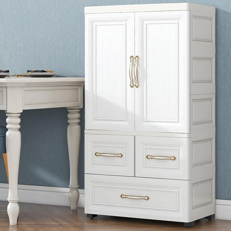 Modern Style Plastic Wardrobe Cloth Rod Included Wardrobe Closet