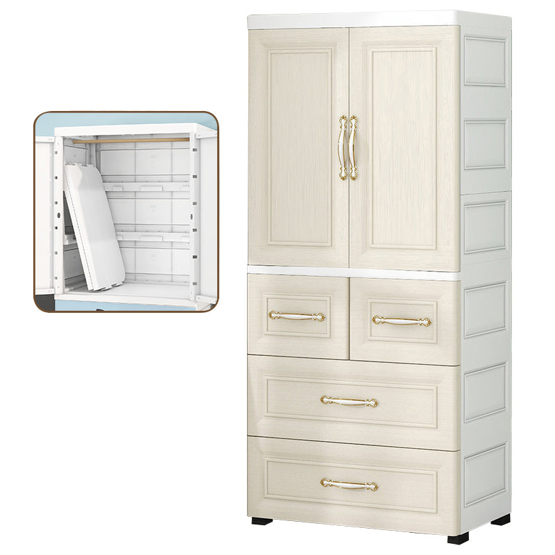 Modern Style Plastic Wardrobe Cloth Rod Included Wardrobe Closet