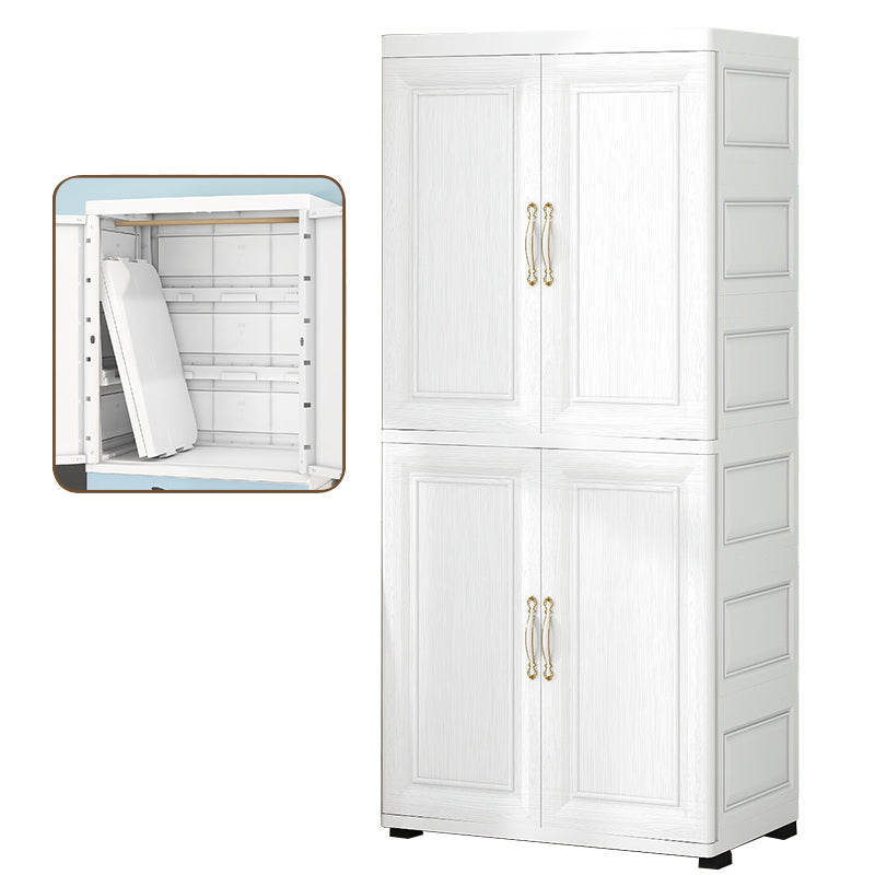 Modern Style Plastic Wardrobe Cloth Rod Included Wardrobe Closet