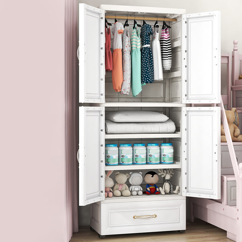 Modern Style Plastic Wardrobe Cloth Rod Included Wardrobe Closet