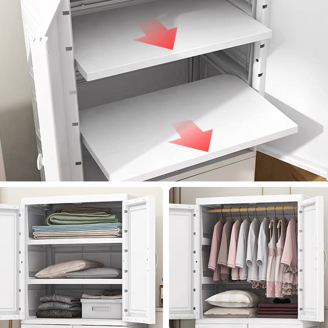 Modern Style Plastic Wardrobe Cloth Rod Included Wardrobe Closet