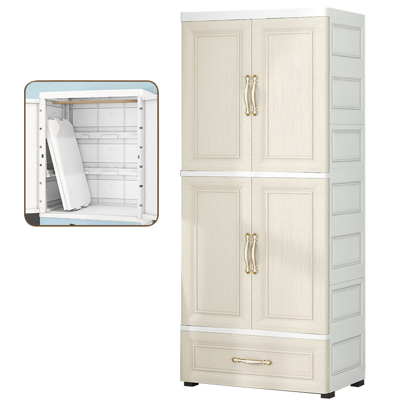 Modern Style Plastic Wardrobe Cloth Rod Included Wardrobe Closet