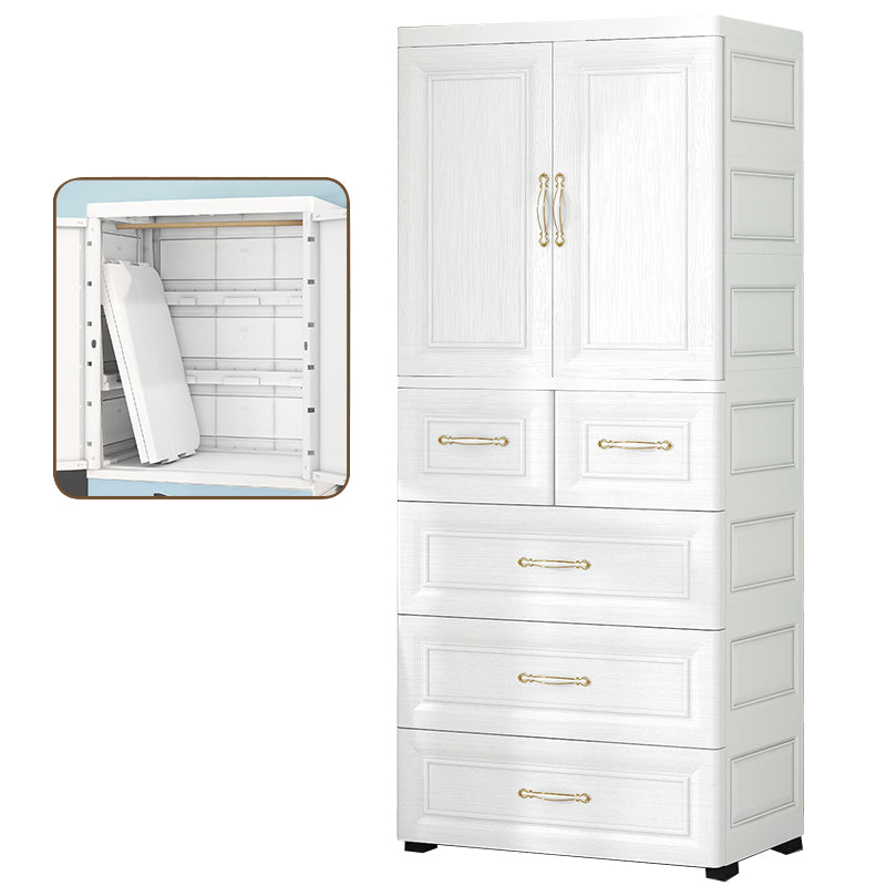 Modern Style Plastic Wardrobe Cloth Rod Included Wardrobe Closet