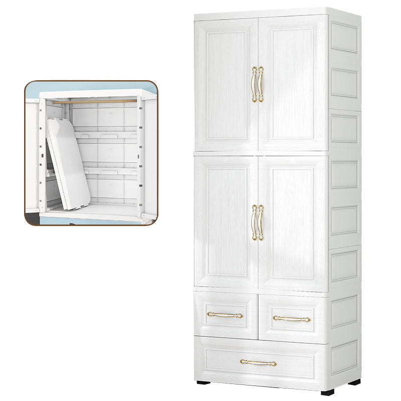 Modern Style Plastic Wardrobe Cloth Rod Included Wardrobe Closet