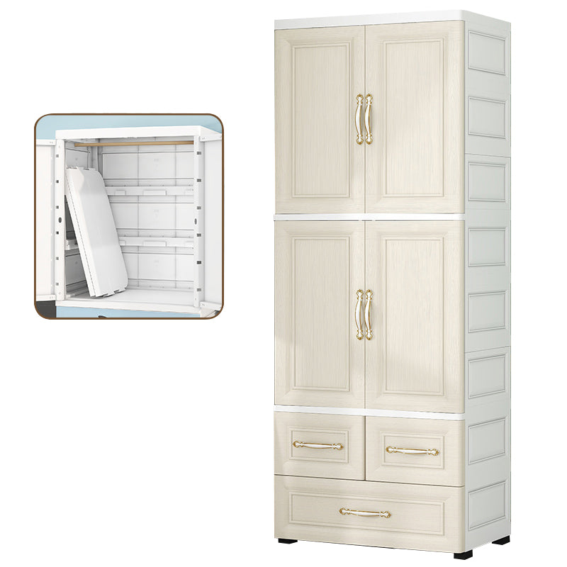 Modern Style Plastic Wardrobe Cloth Rod Included Wardrobe Closet