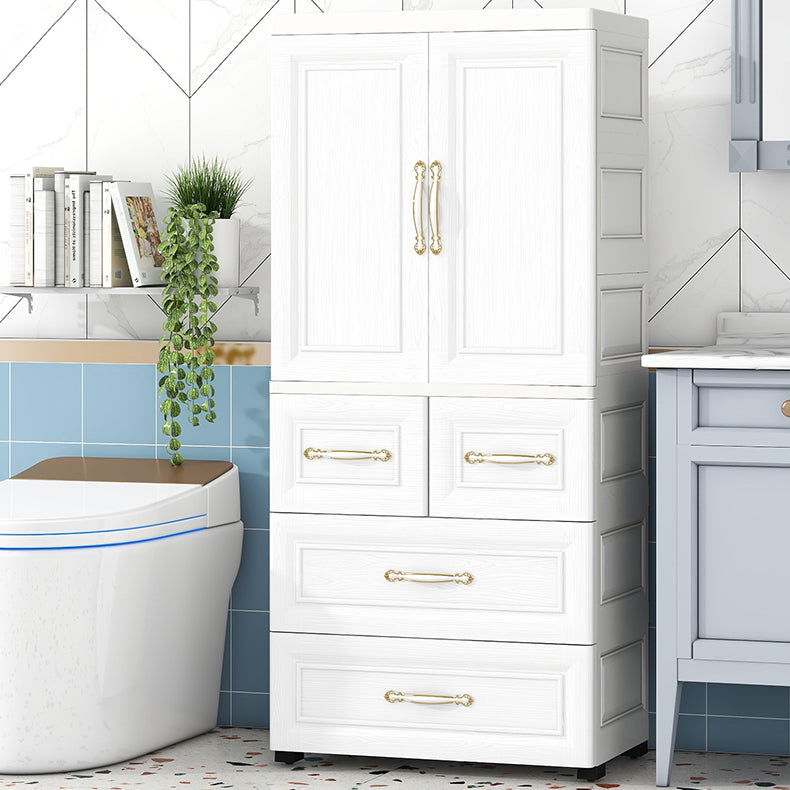 Modern Style Plastic Wardrobe Cloth Rod Included Wardrobe Closet