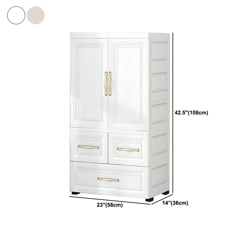 Modern Style Plastic Wardrobe Cloth Rod Included Wardrobe Closet