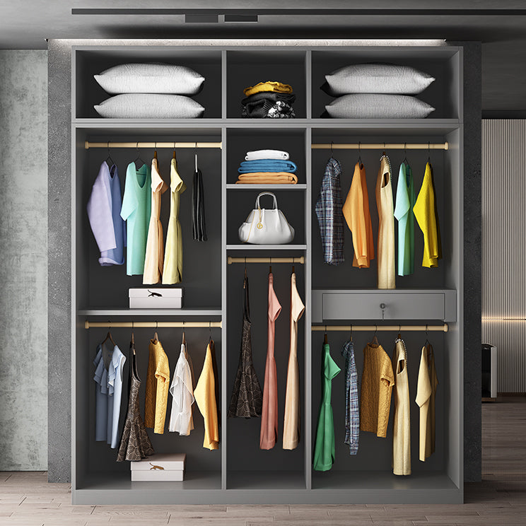 Modern Wardrobe Closet With Shelves Engineered Wood Wardrobe Armoire